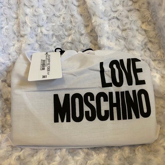 Love Moschino Dark Silver Metallic Crossbody/Shoulder Bag w/Chain Link Strap - Picture 7 of 7